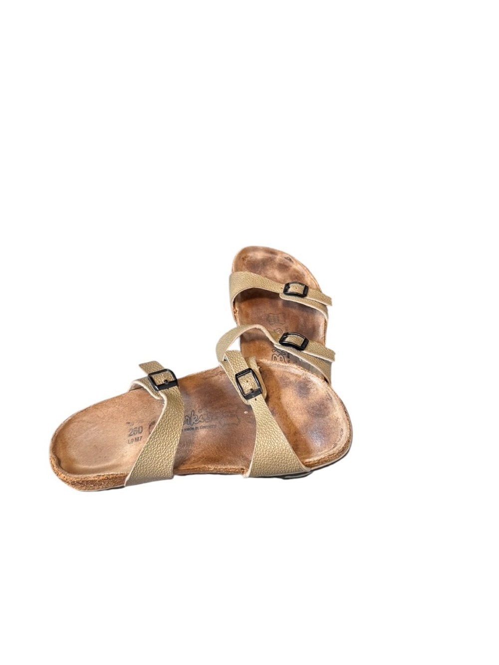 Birkenstock Birki’s Florida Sandals Gold Birko-Flor 3 Strap EU 40 US 9 Regular